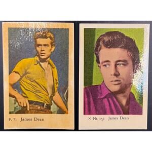 1950's Dutch Gum 2 James Dean Cards Rebel Without a Cause East of Eden Giant